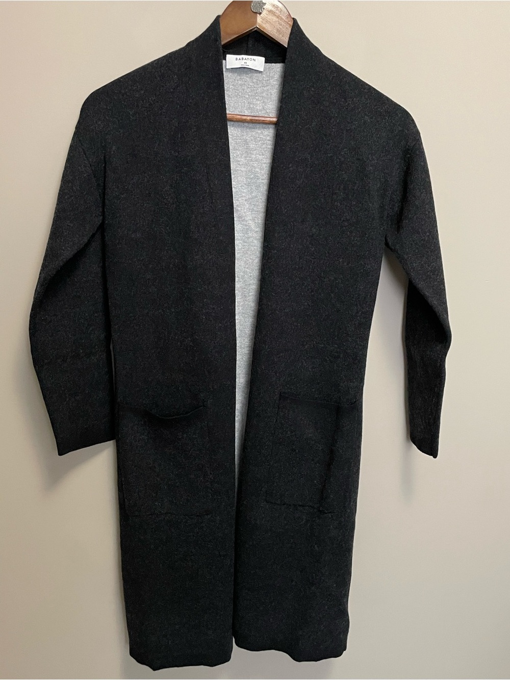 Babaton Aritzia Black Lance Wool Blend Open Cardigan Women’s XS